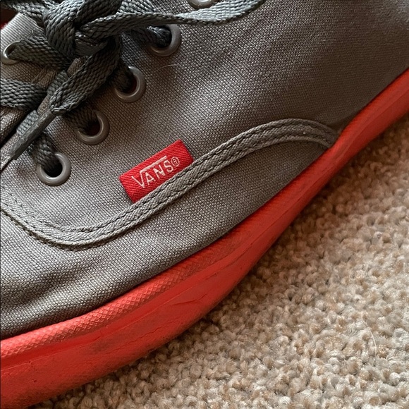 Vans Men's Gray and Red Sneakers - Picture 3 of 13